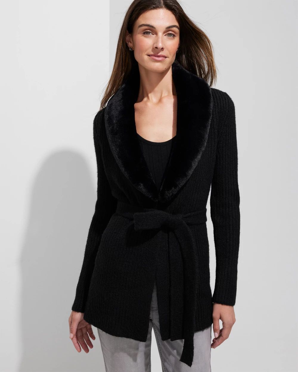 Faux fur sweater coat online